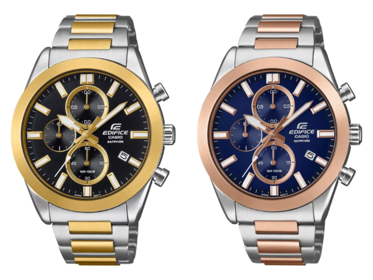 New Casio Edifice Metal Watches with Stylish Two-Tone Straps
