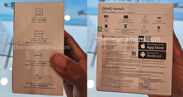 DJI Osmo Nano Leaks: 1/1.3-Inch CMOS Camera and Features Confirmed