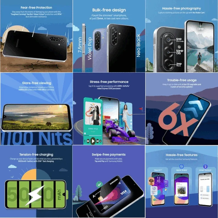 Samsung Launches Affordable Phone with Modern Design & 6 OS Updates