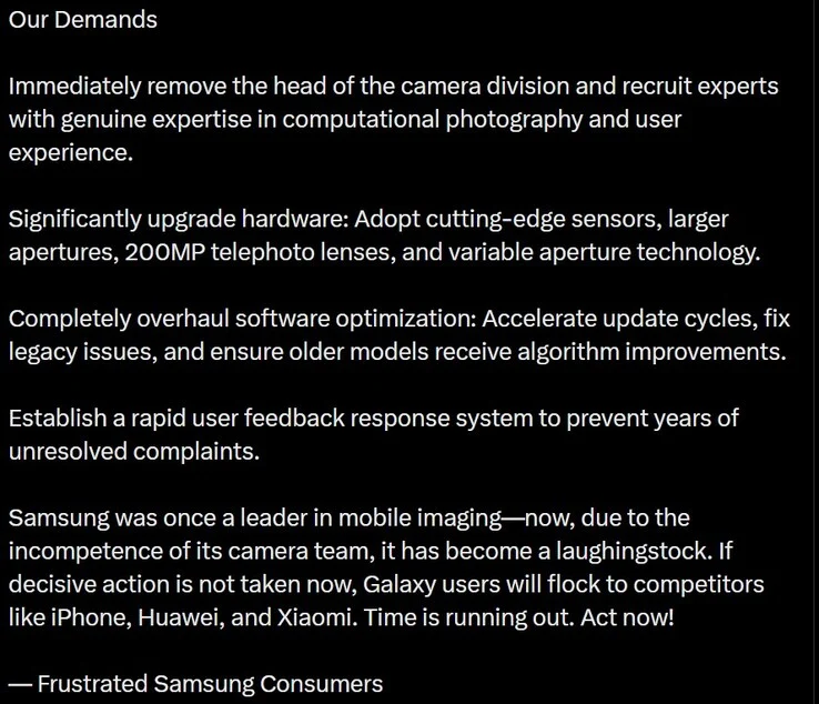 Leaker Criticizes Samsung's Galaxy S Cameras, Starts Change Petition