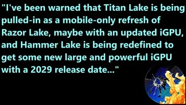 Intel Nvidia Hammer Lake Leaks Large iGPU as Titan Lake Goes Mobile