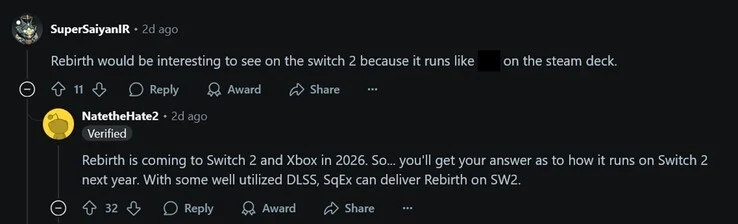 Final Fantasy 7 Rebirth Release Date Expected in 2026 for Switch 2