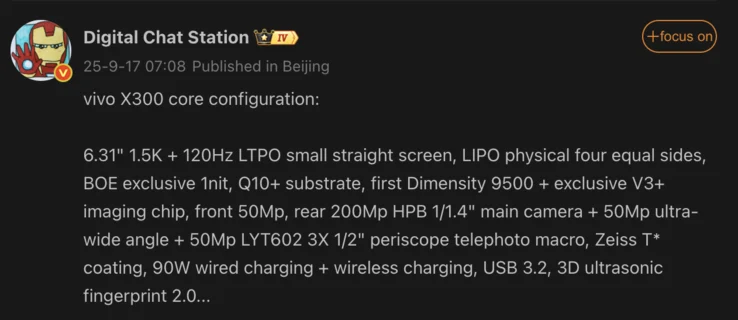 Vivo X300 Specs Leak: What to Expect Before October Launch