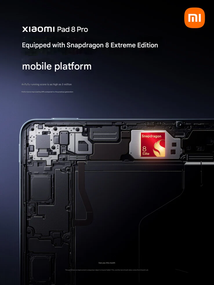 Xiaomi Unveils SoC Upgrade for Pad 8 Pro Before Launch