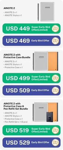 World's Thinnest Paper Tablet AInote 2: Versatile with Digitizer