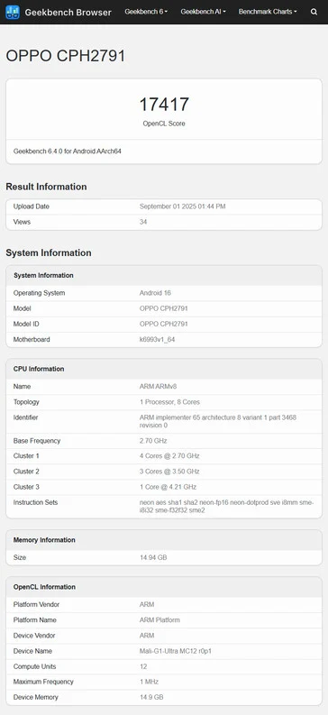 MediaTek Dimensity 9500 Underwhelms in Oppo Find X9 Benchmarks