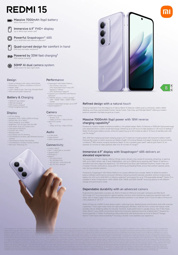 Xiaomi Unveils Affordable Redmi 15 with UK Pricing