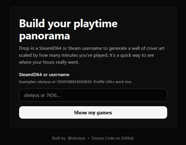 Create a Playtime-Scaled Steam Library Collage with Web Tool