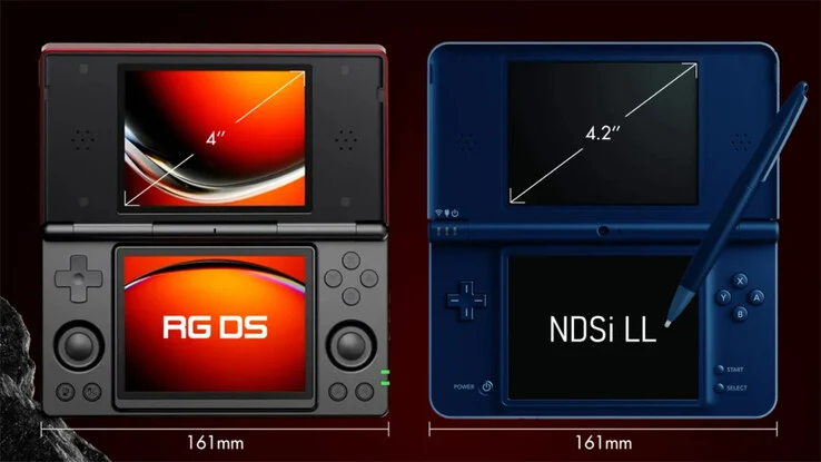 New Anbernic RG DS vs Nintendo DSi Dual-Screen Comparison Images