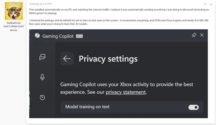 Microsoft's Gaming Copilot AI: Privacy Issues and Performance Impact