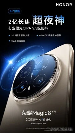 Honor Magic8 Pro: Big Battery & 200 MP Periscope Camera Details