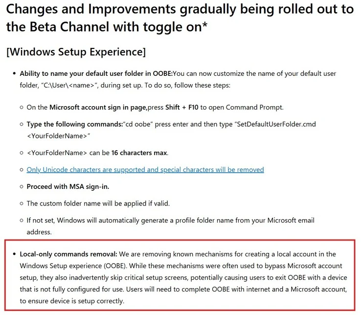 Microsoft Strengthens Local Account Restrictions in Windows 11 Setup