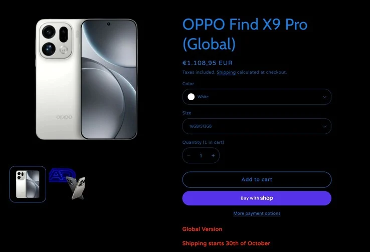 Oppo Find X9 Pro Global Model Listed with Competitive Pricing