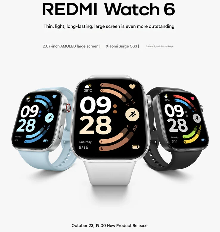 Xiaomi Launches Redmi Watch 6 with Enhanced Design Features