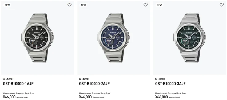 Casio G-Steel GST-B1000 Watches Officially Listed in Japan