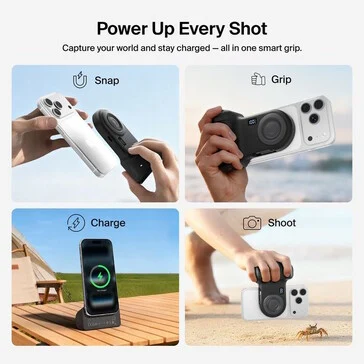 Smartphone Grip with Tripod Thread and 9300mAh Battery for All