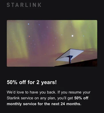 Starlink Offers 50% Off for 2 Years to US, Canada, Australia Quitters