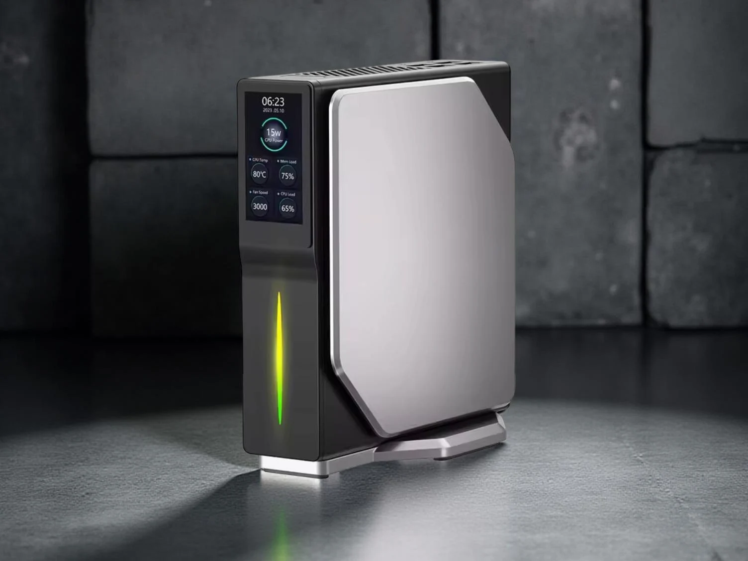 Sleek Mini PC with Custom Display and Intel Twin Lake Processor Upgrade