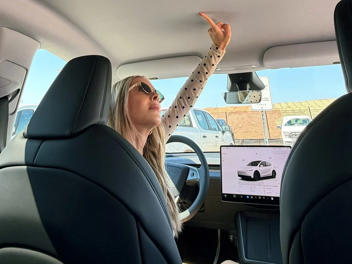 Tesla Model Y Standard Review: Opaque Glass Roof Details