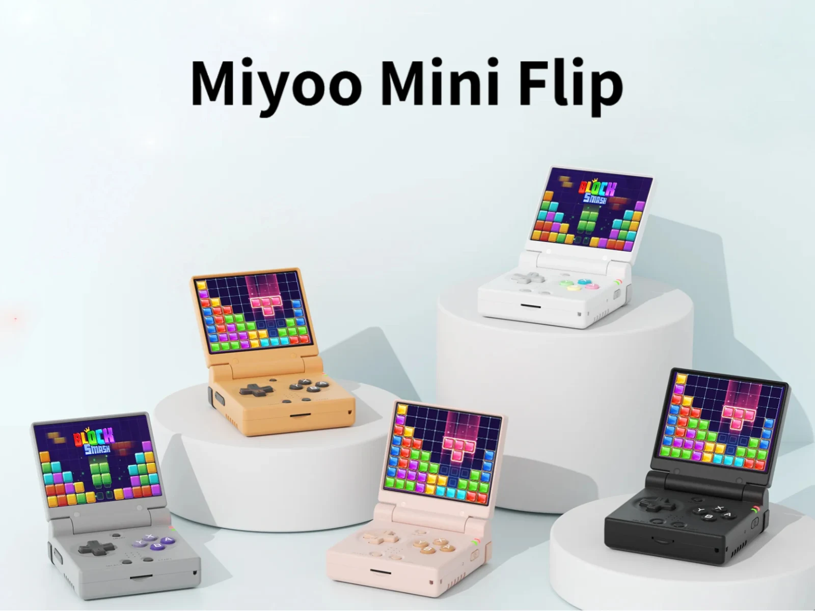 Miyoo Mini Flip: Tiny Clamshell Gaming Console in 5 Colors