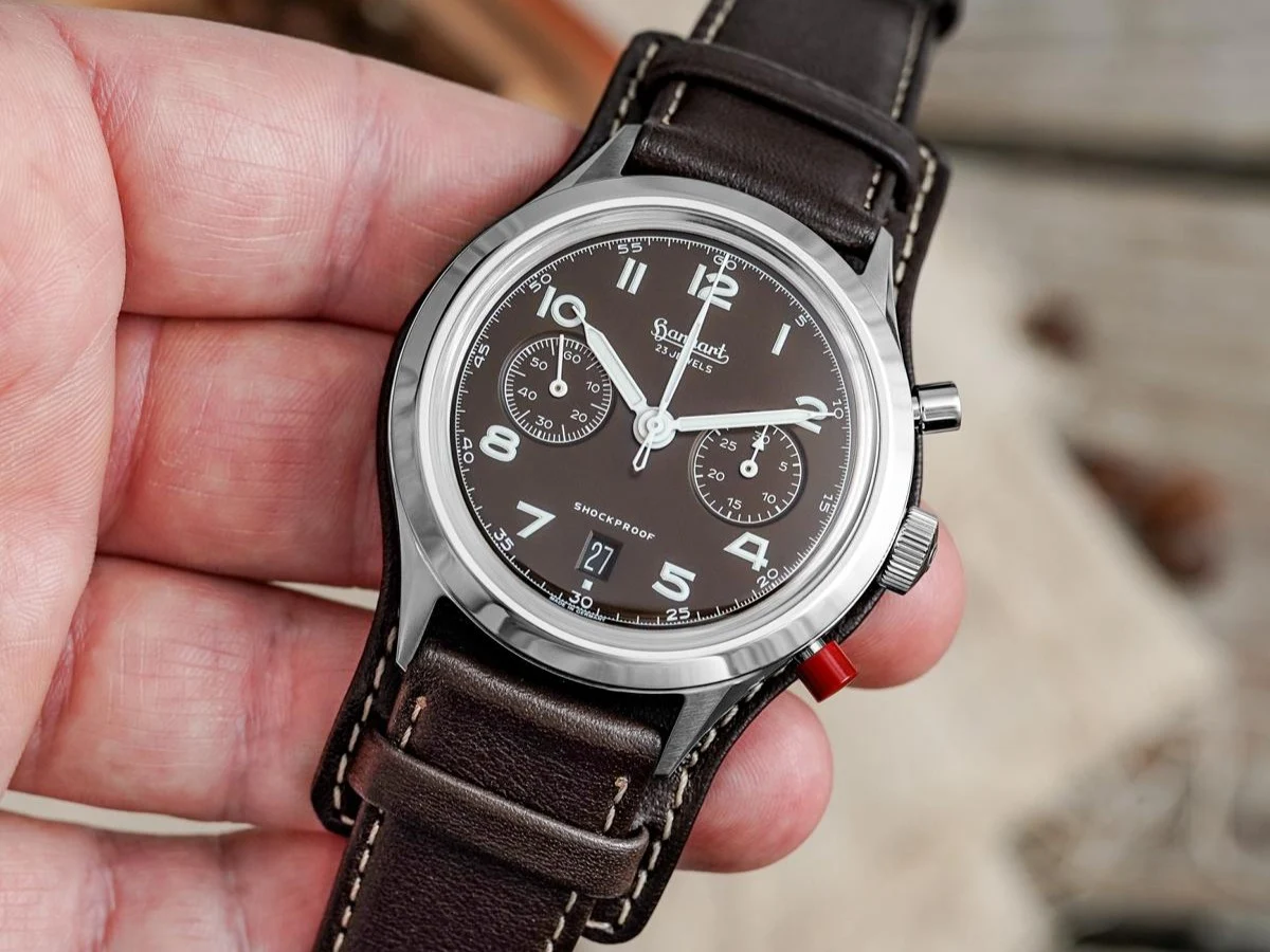 Hanhart Unveils 417 ES Mocha Flyback Date with Brown Dial