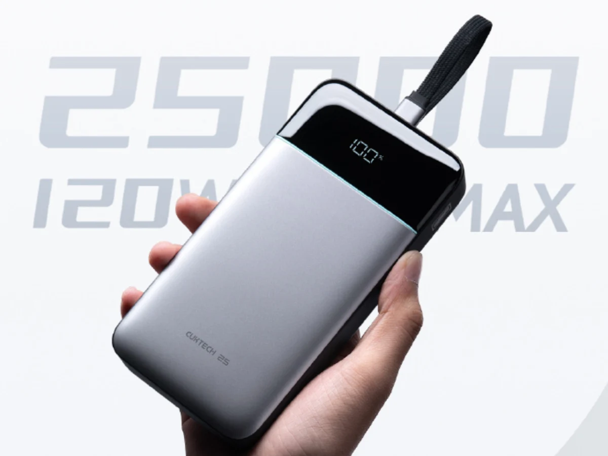 Cuktech Launches 25K 120W Power Bank with Built-in Cable