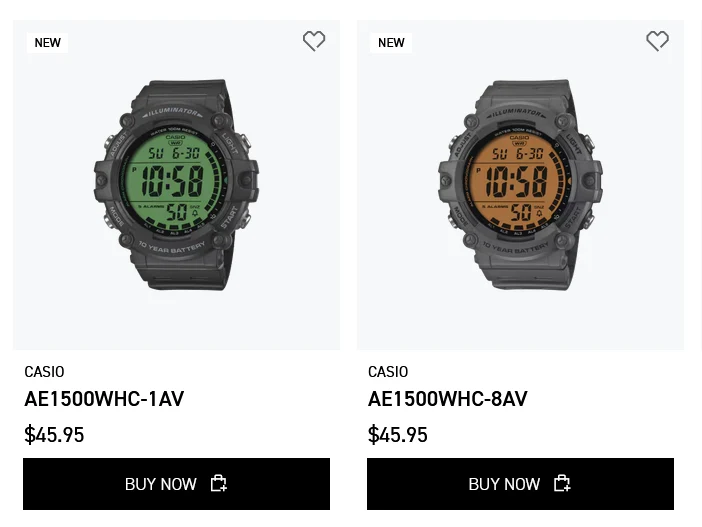 Affordable Casio AE-1500WHC Watches with 10-Year Battery Available