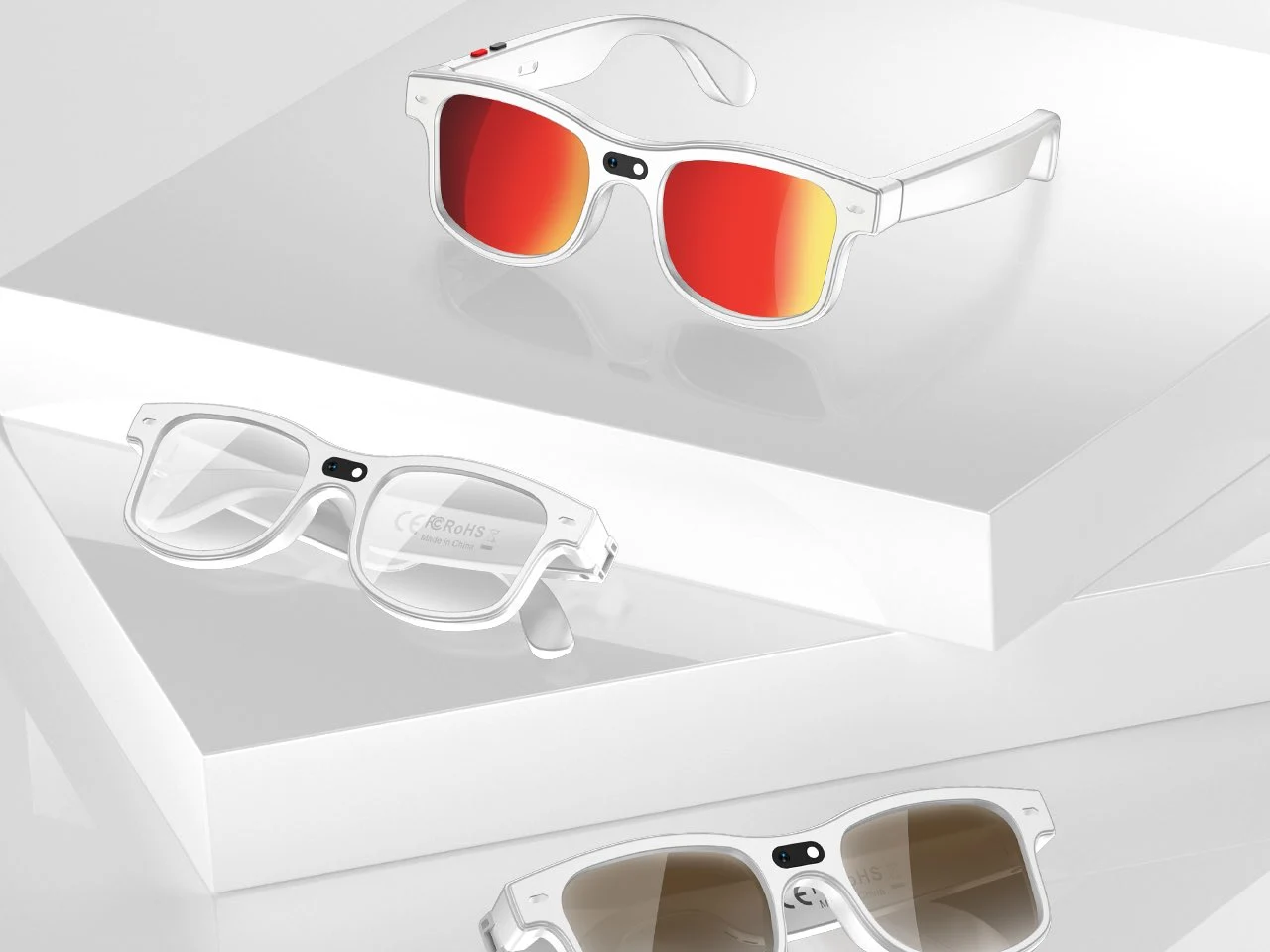 Rollme Smart Glasses: 8MP Camera, AI Translation, Dual Mics