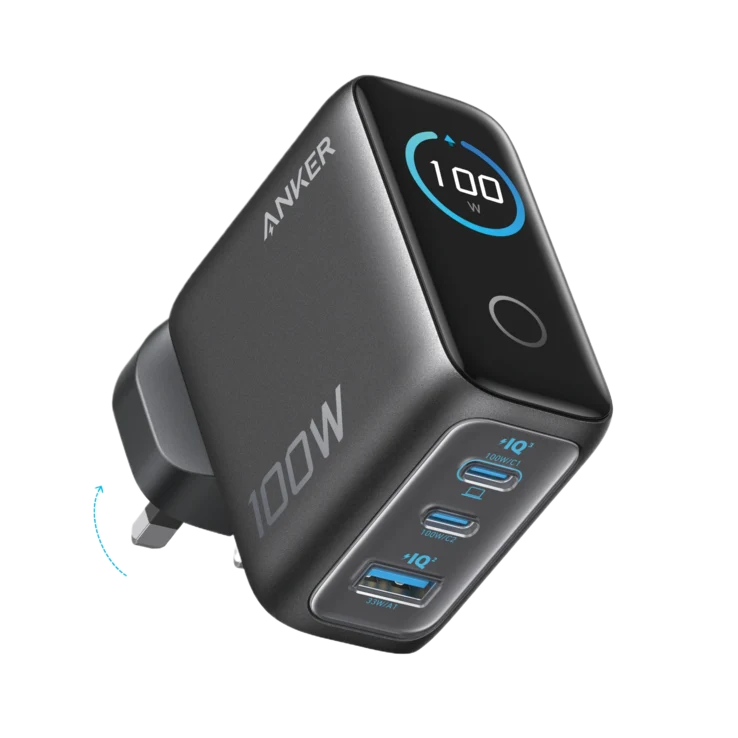 Compact Anker 100W Charger with Display Now Available in UK