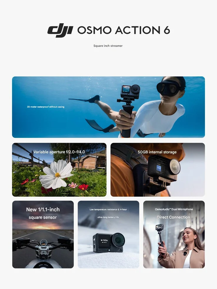 DJI Osmo Action 6: Early Release with 1/1.1-Inch Aperture Camera