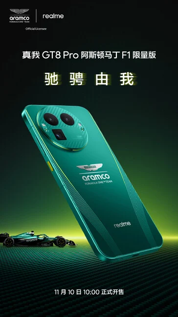 Realme GT 8 Pro Aston Martin F1 Edition Launches on November 10