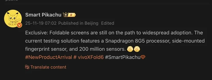 Vivo X Fold 6 Leak: Snapdragon 8 Gen 5, 200MP Camera Details