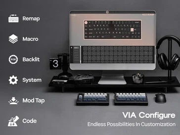 Ergonomic Epomaker Split70 Wireless Keyboard with Wisteria Switches