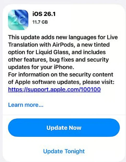 Apple Launches iOS 26.1 and macOS 26.1 with Liquid Glass Feature