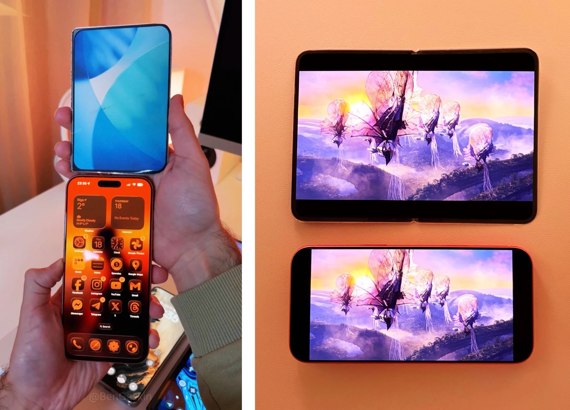 3D-Printed Apple iPhone Fold vs iPhone 17 Pro Max & Oppo Find N5