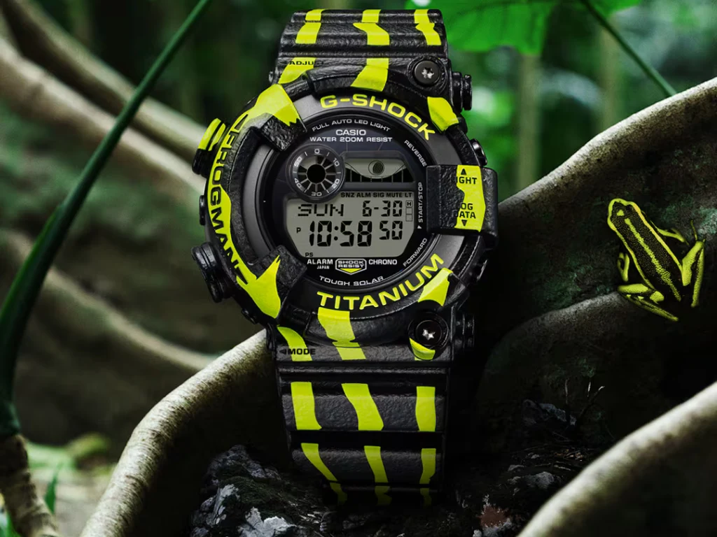 Preorder New Casio G-Shock Frogman Watch: Black & Neon Finish