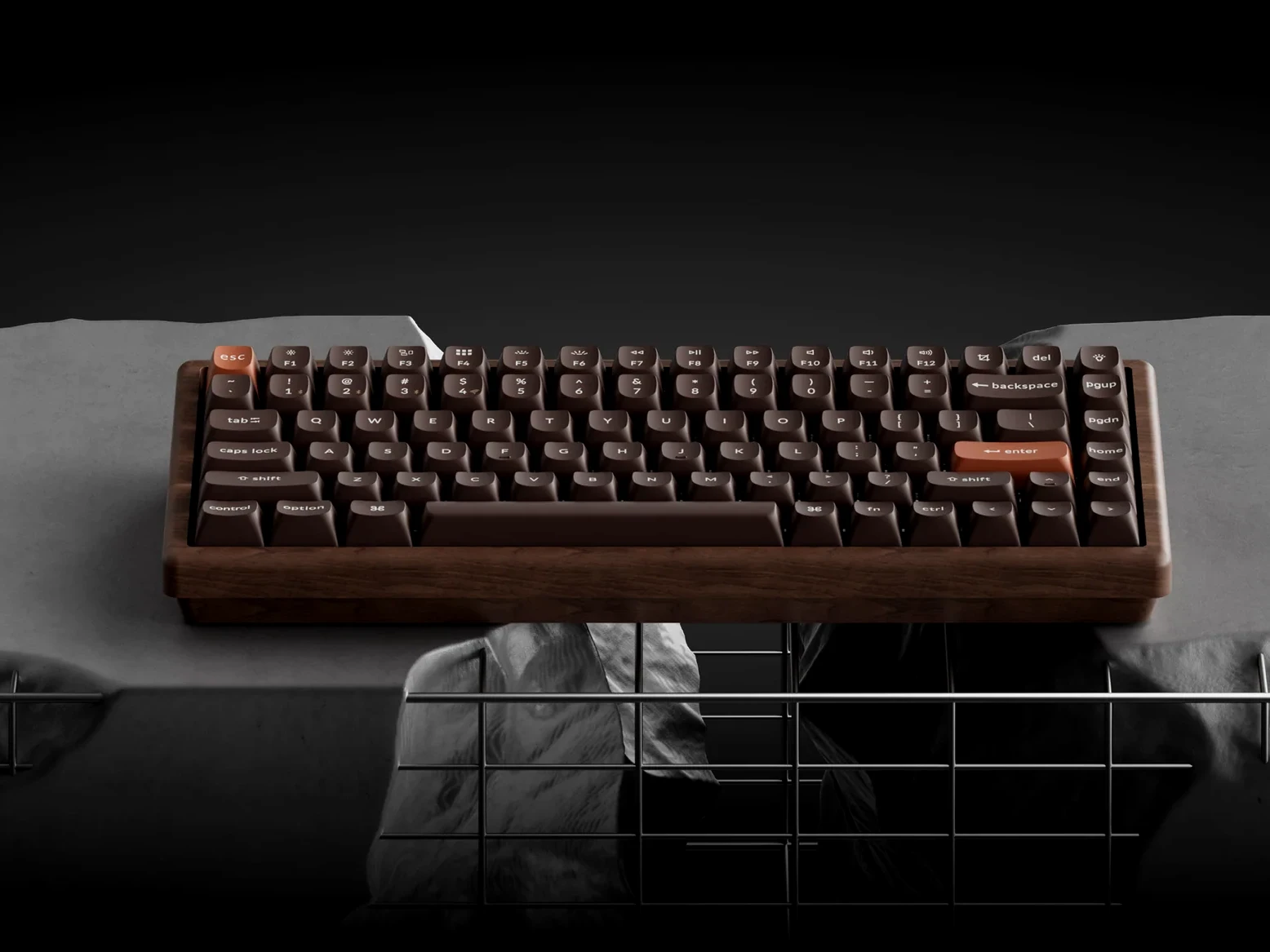 Keychron K2 HE Wireless Gaming Keyboard: Walnut Case & Bronze Accents