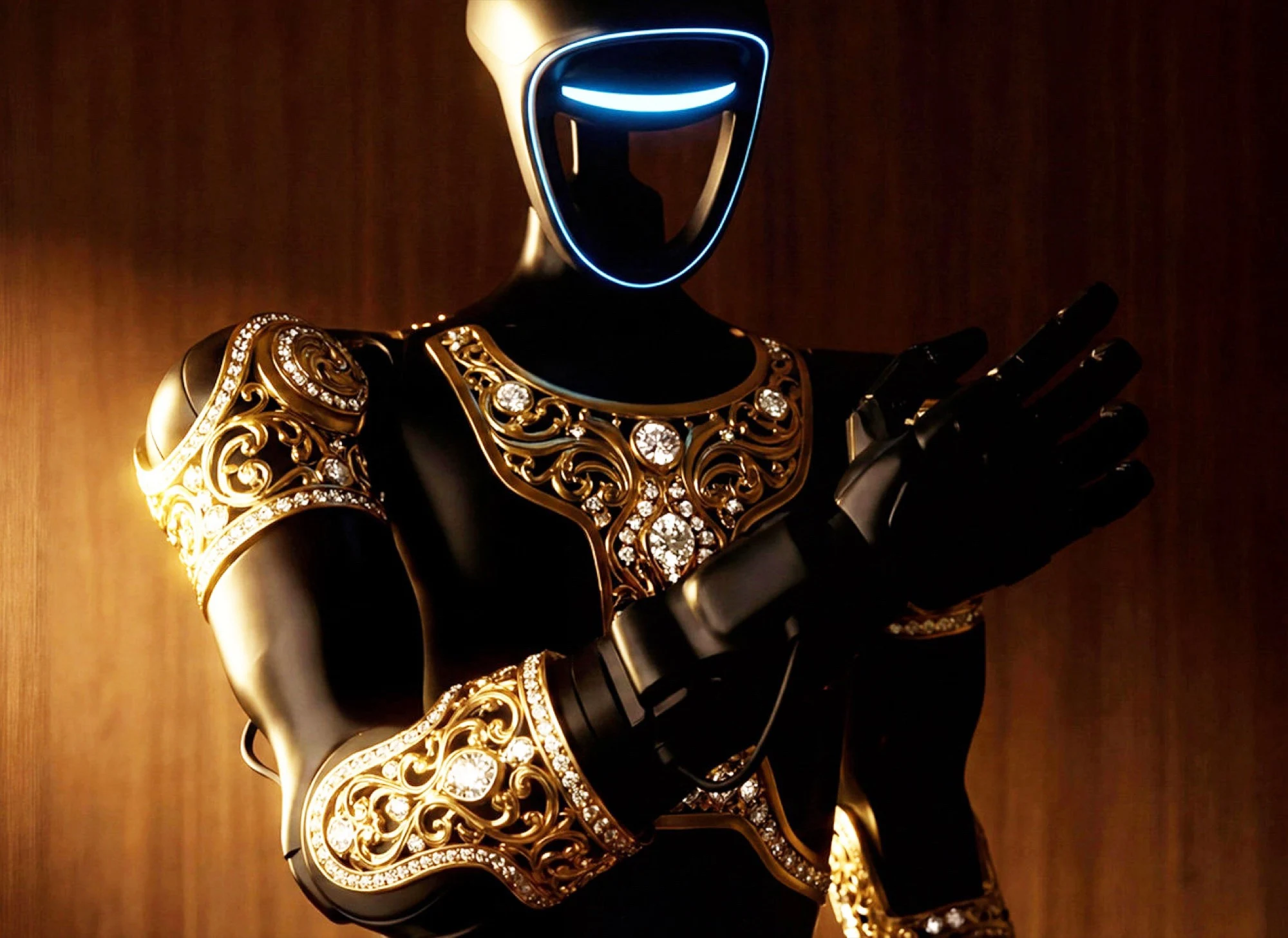 Caviar Aladdin: Luxury Gold Robot Sports Ornaments