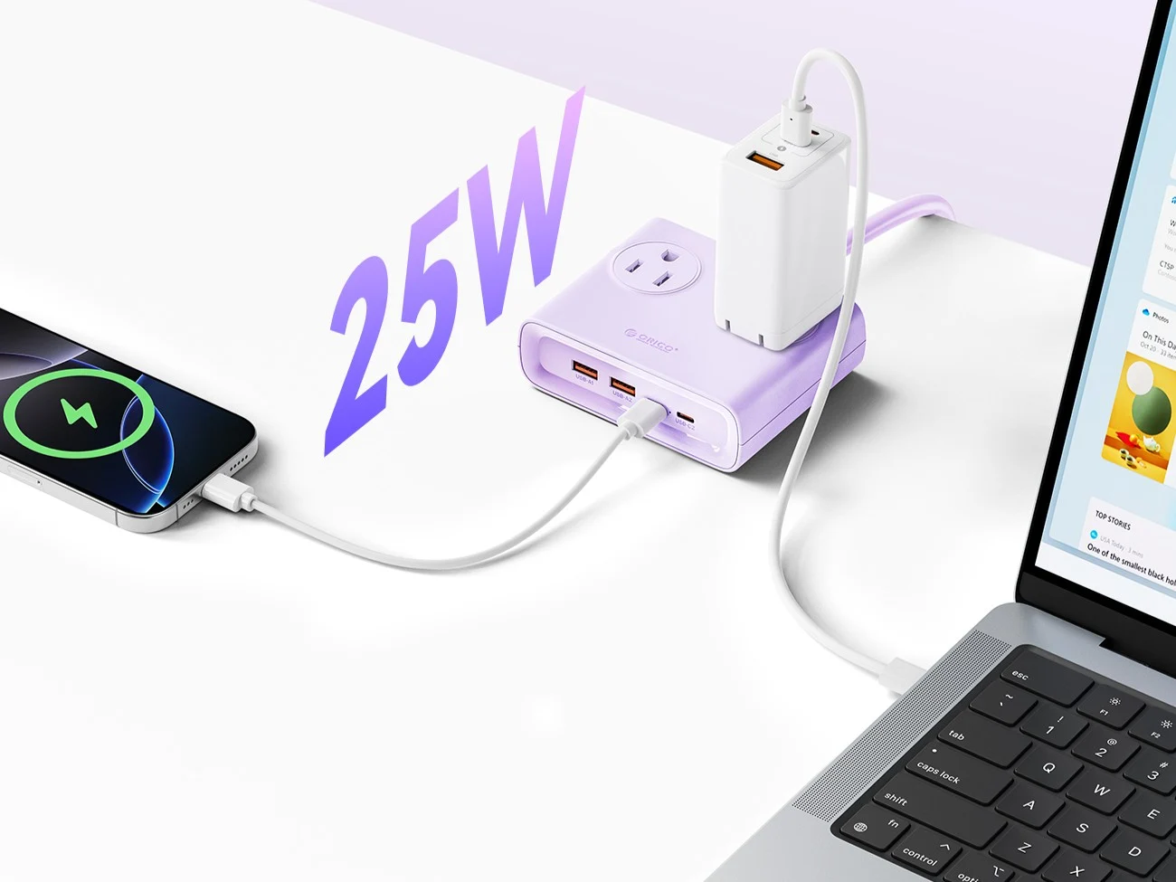 Orico 8-in-1 25W GaN Power Strip with 5ft Extension Cable Launch