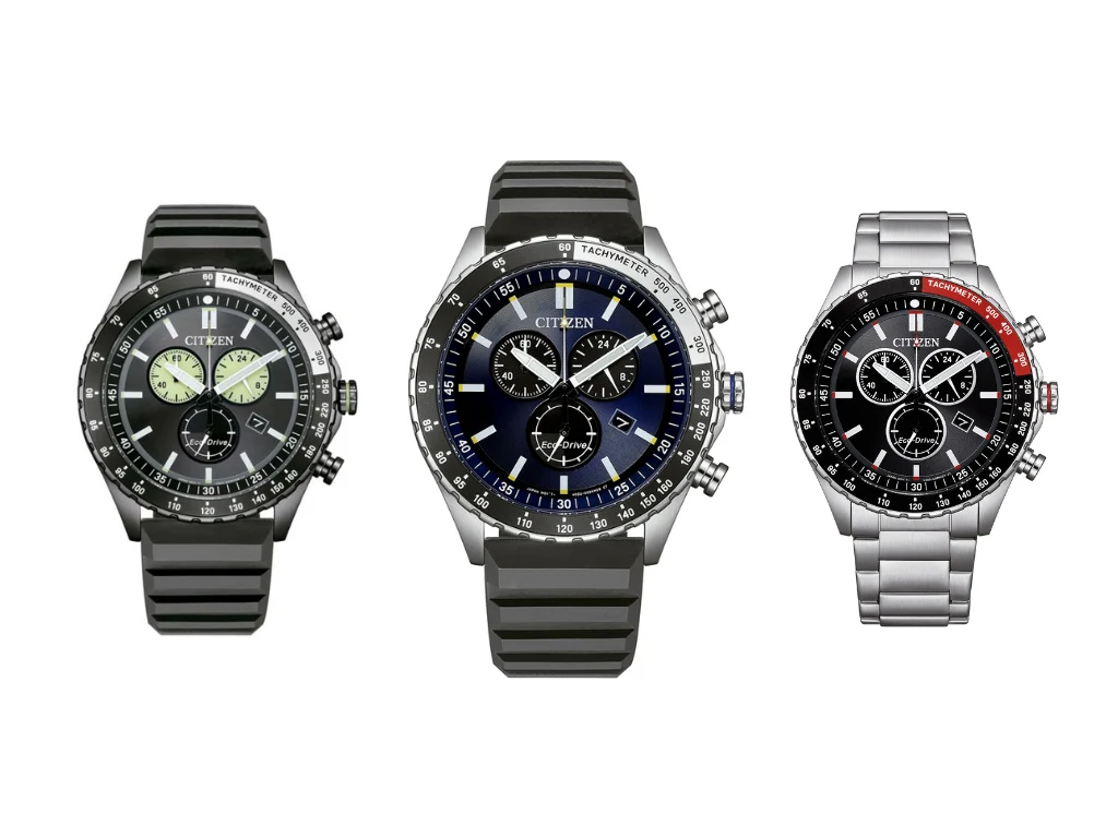 Citizen Launches 3 New 43mm Stainless Steel Chronograph Watches