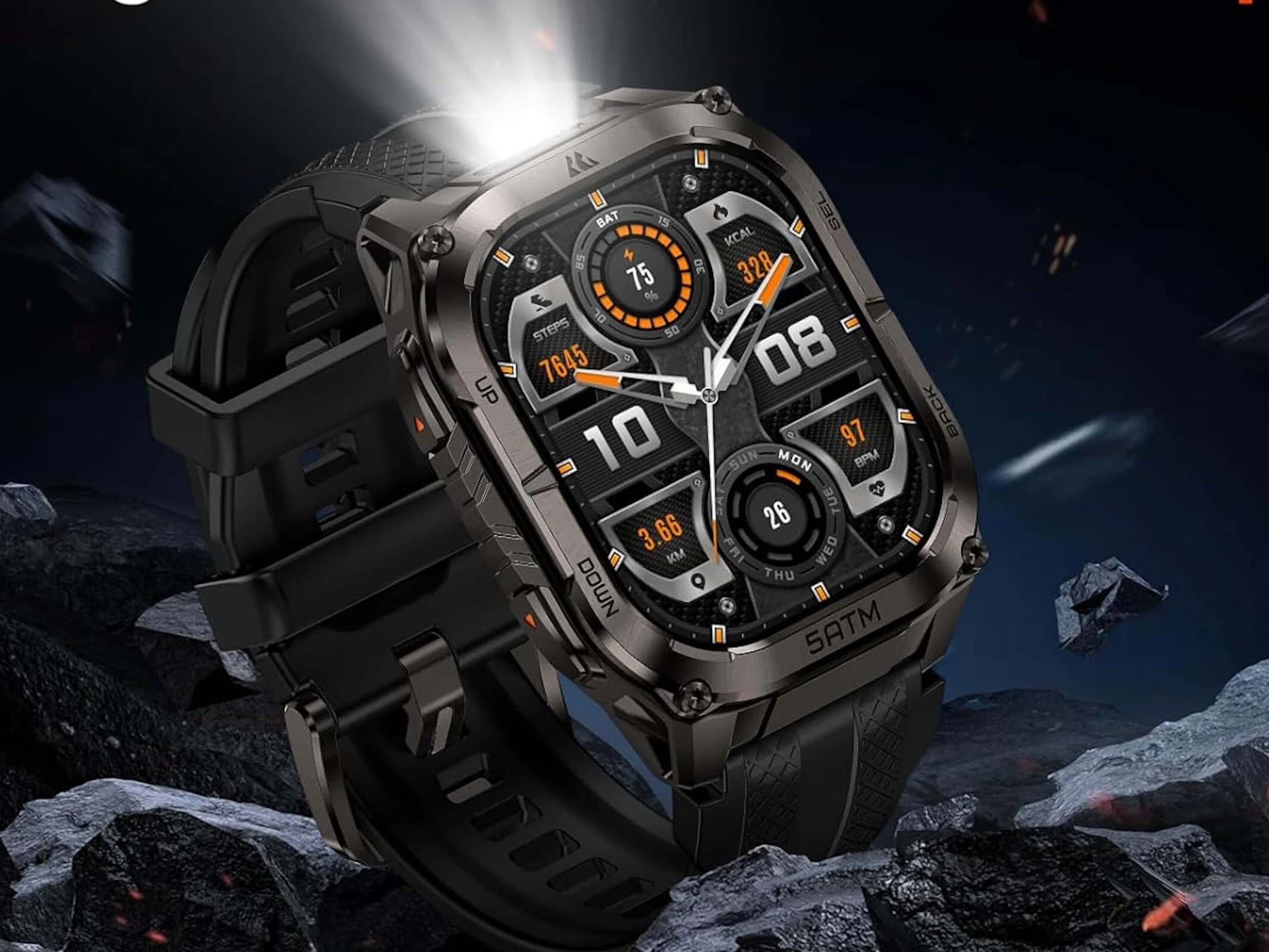 M4C Tank Smartwatch: Features LED Flashlight and Walkie Talkie