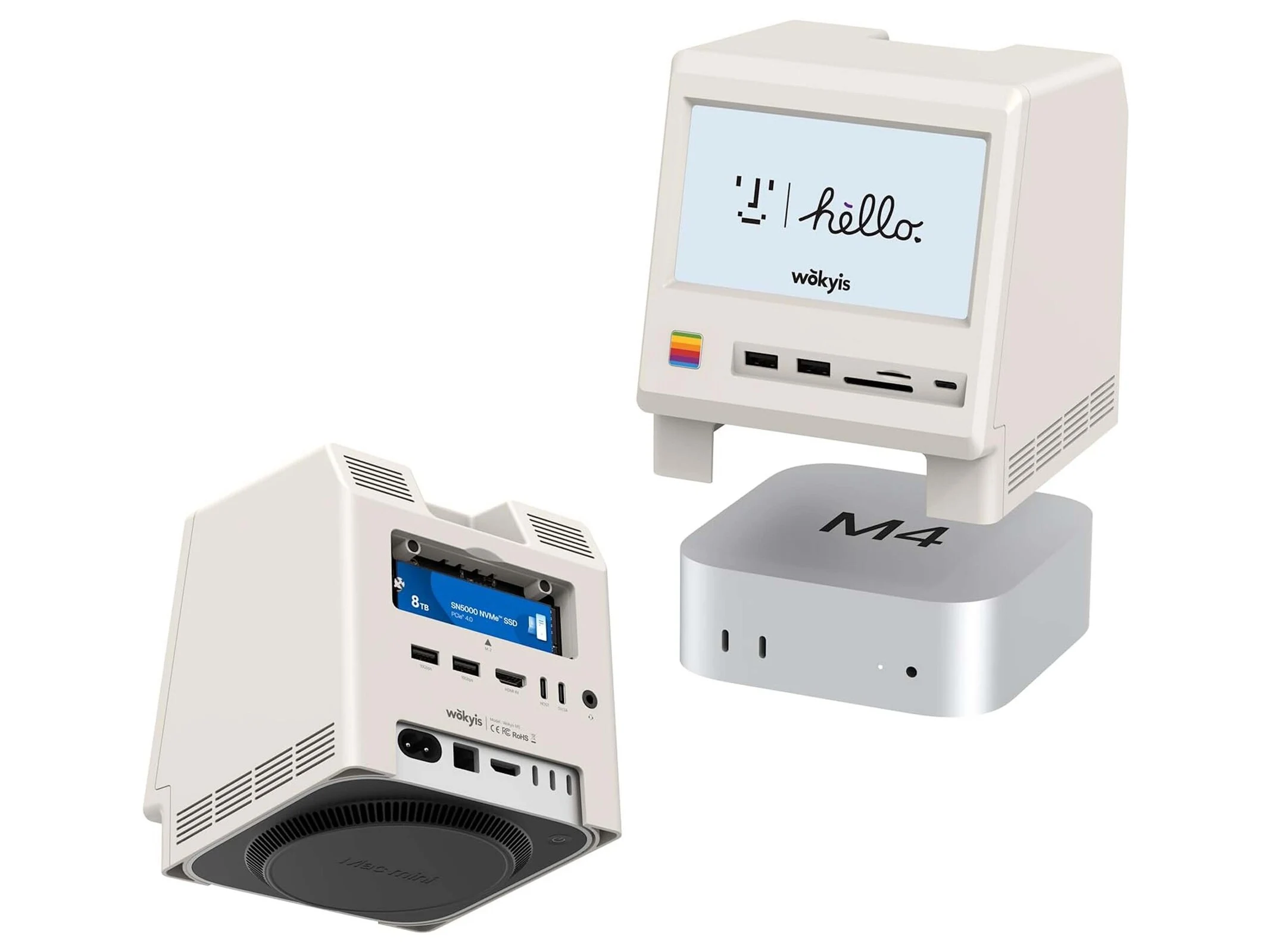 Wokyis M5 TB5 Docking Station for Mac Mini with M.2 Slot & DisplayPort