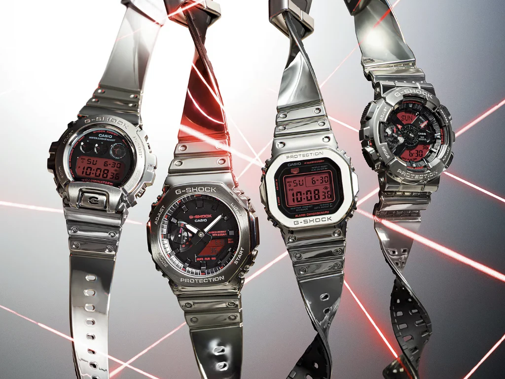 Casio Unveils Four New G-Shock Metal Bezel Watches with Red Displays