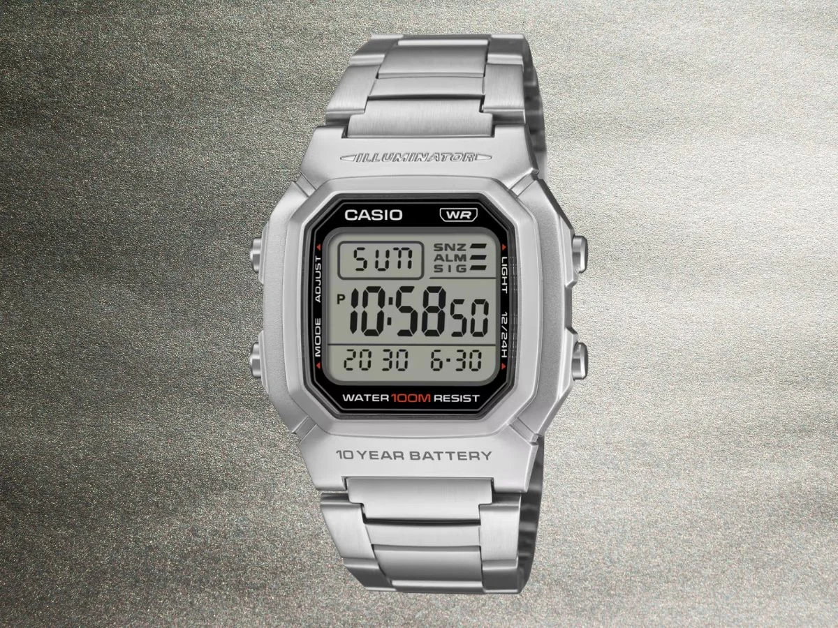 Casio Square Digital Watch with Metal Strap Now in the US