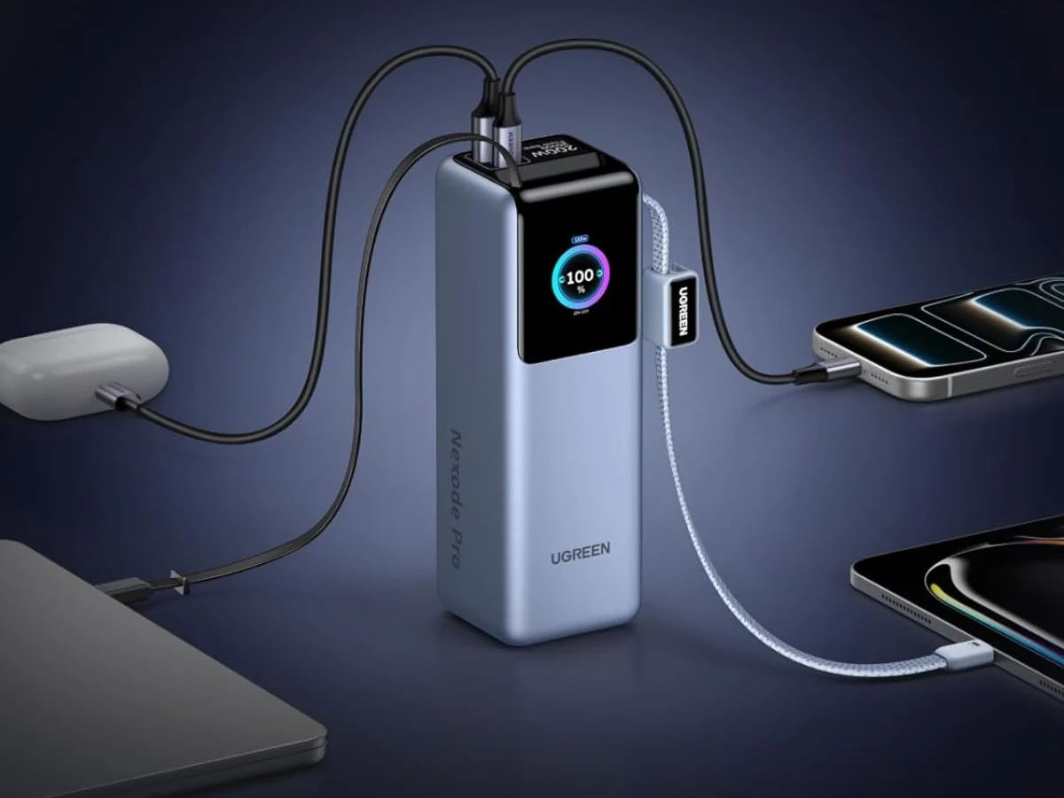 Ugreen Launches 25,000mAh Power Bank with Dual Cables & Display