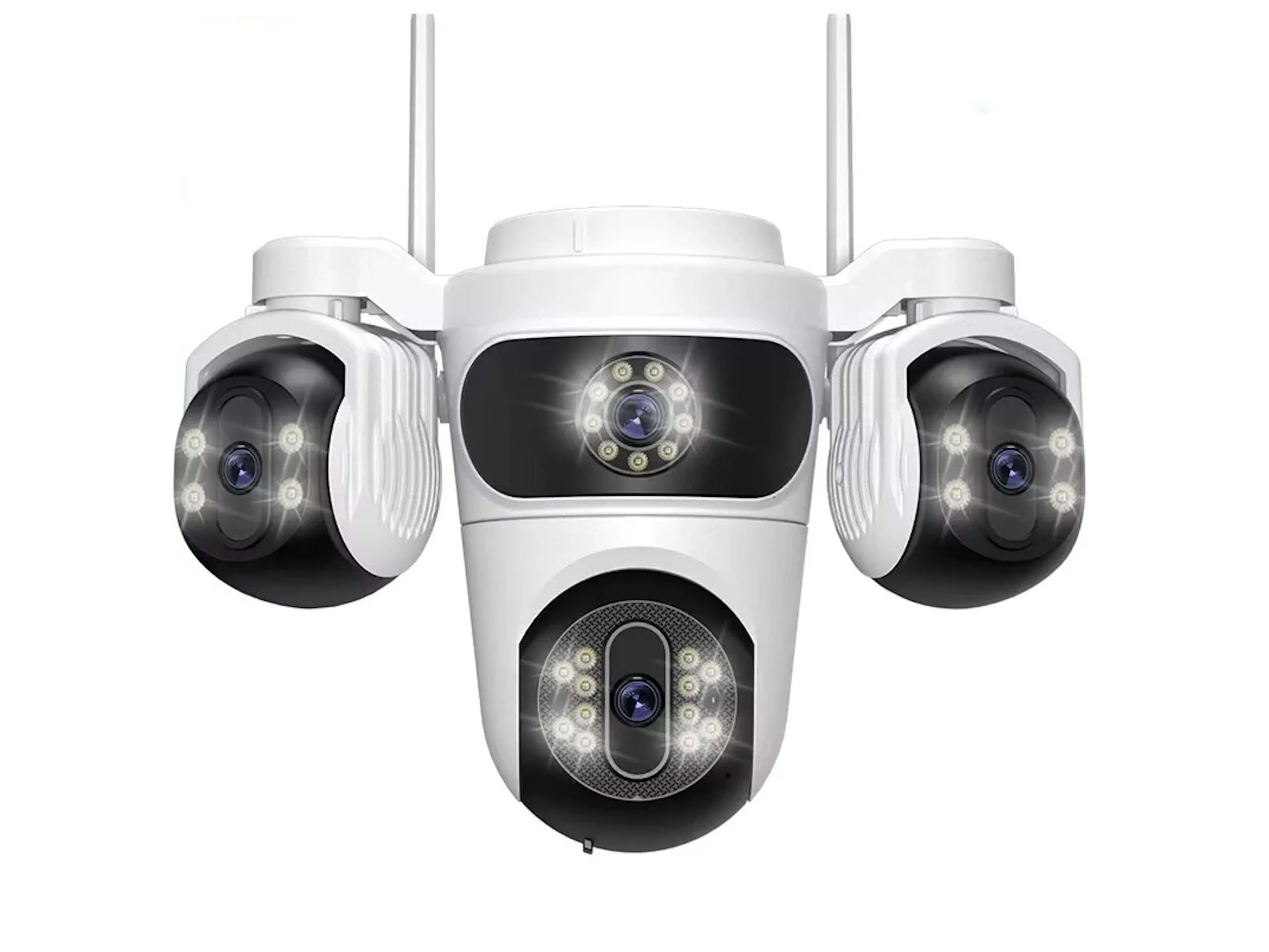 Affordable Security Camera with 3 Lenses and People Tracking