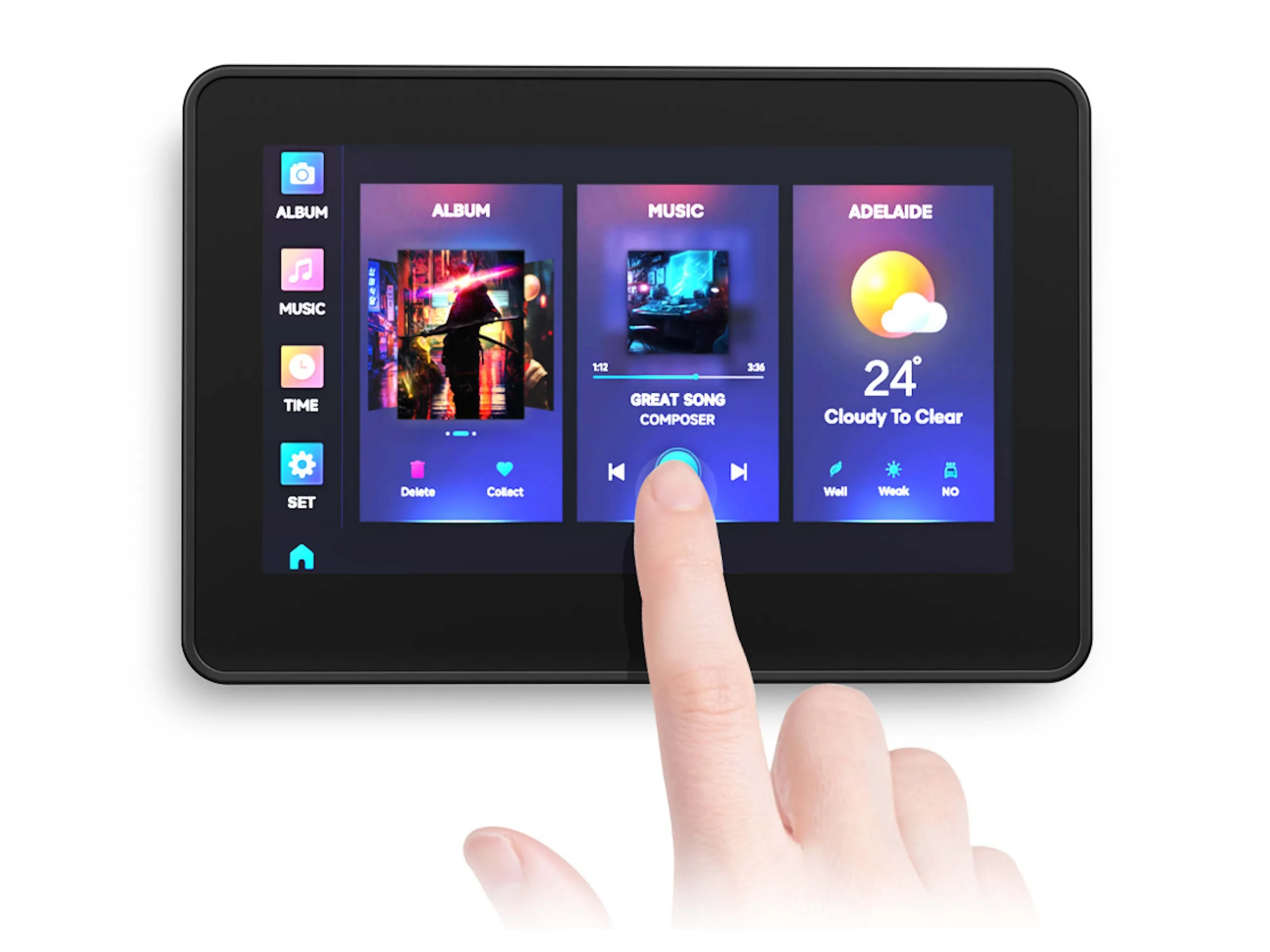 Affordable 4-Inch Smart Home Display with Touchscreen and Ports