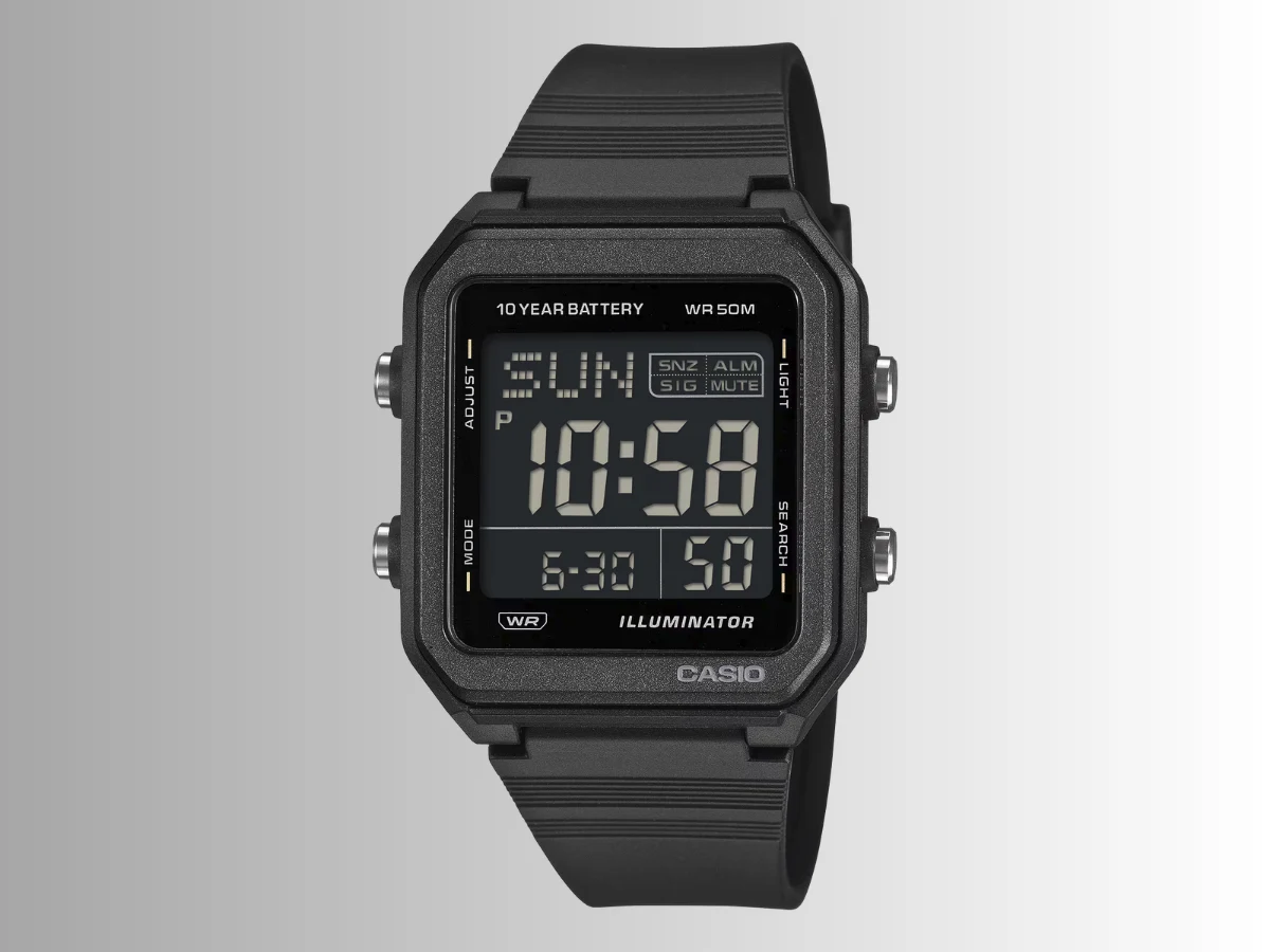Casio W-221H-1BV: Affordable All-Black Watch with 10-Year Battery