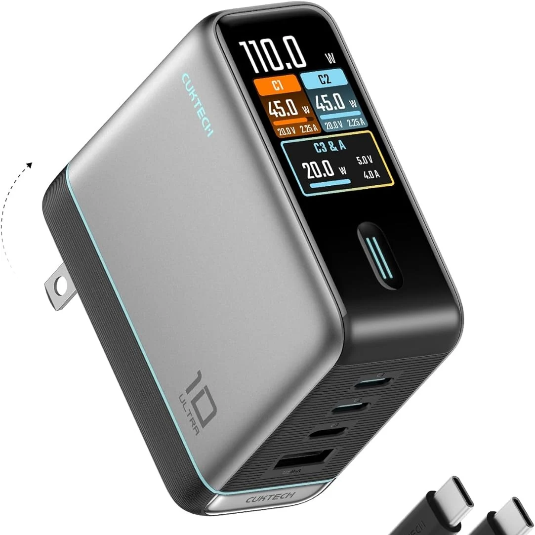 Cuktech Launches 100W GaN Laptop Charger with Display
