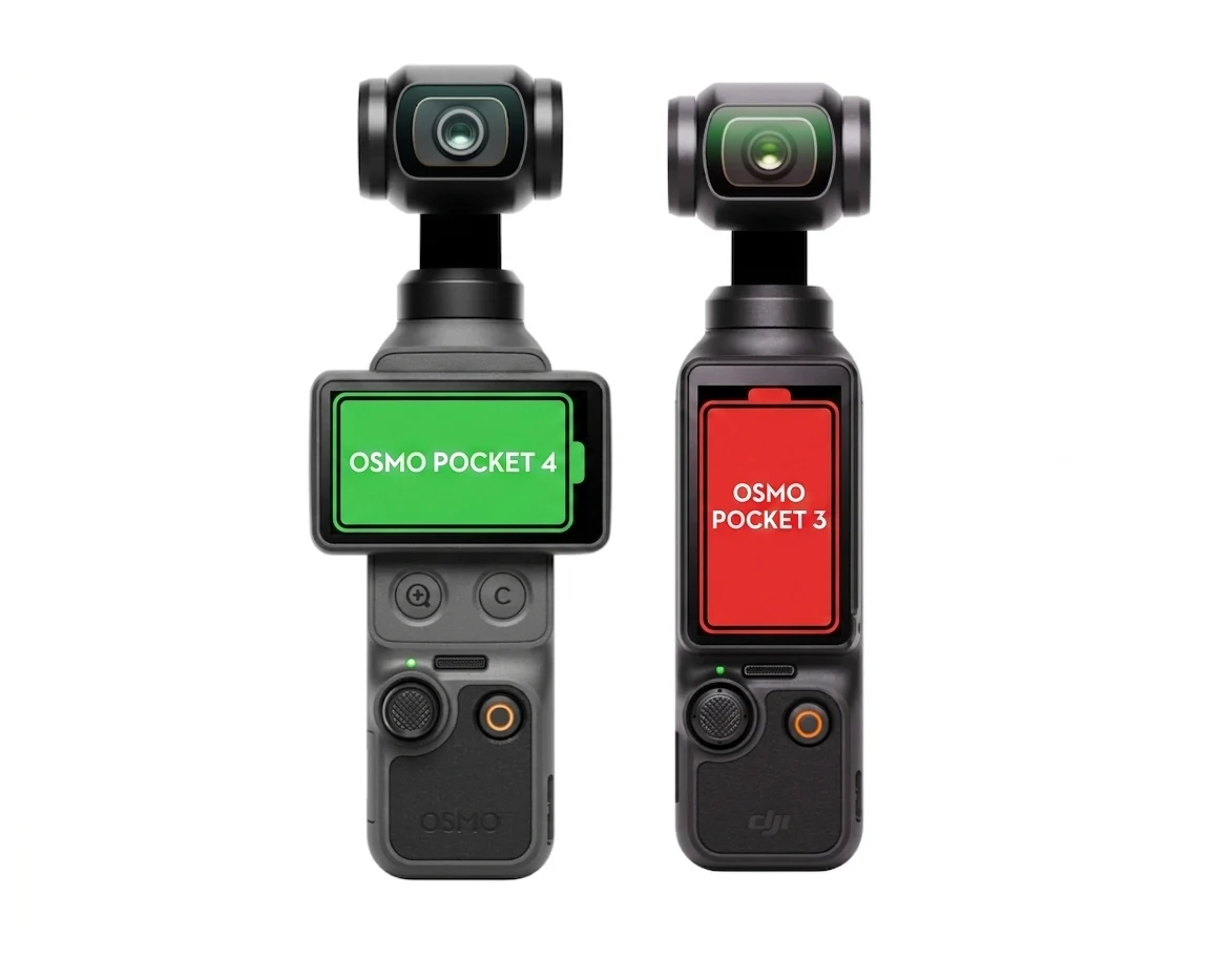 Osmo Pocket 4 vs 3 Battery Life Comparison Shows Longer Recording Time